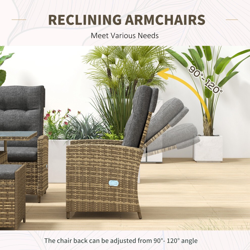 Outsunny Grey 6 Seater Rattan Furniture Set - image 4