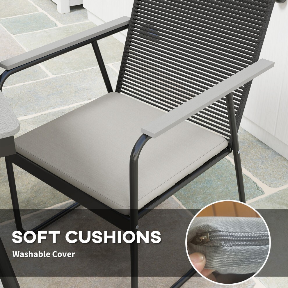 Outsunny Grey 6 Seater Rattan Garden Dining Set - image 3
