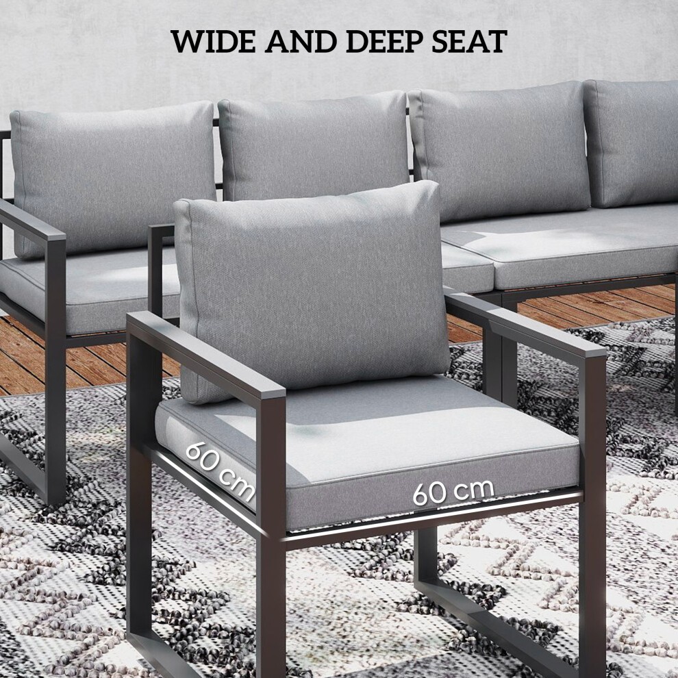 Outsunny Grey 9 Seater Garden Corner Sofa Set - image 3