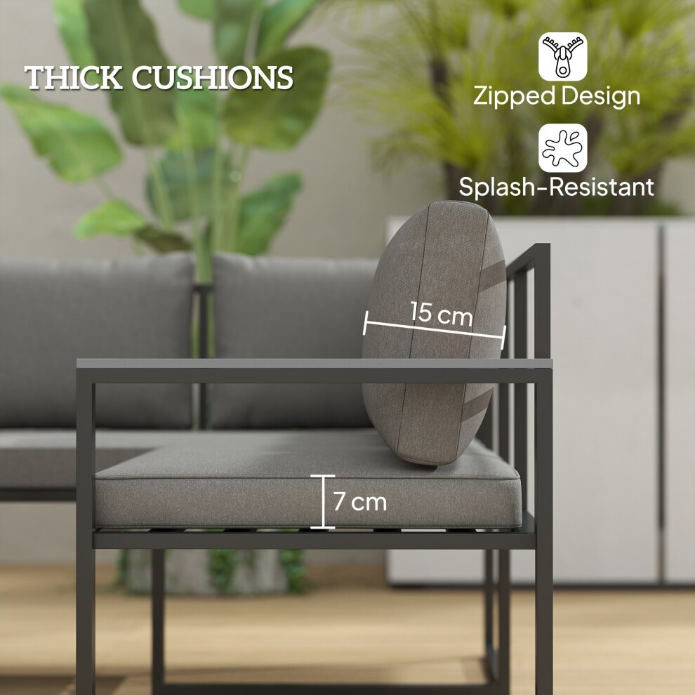 Outsunny Grey 9 Seater Garden Corner Sofa Set - image 4