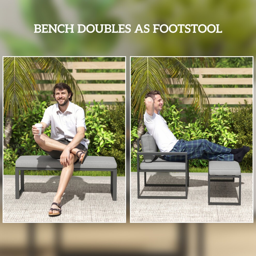 Outsunny Grey 9 Seater Garden Corner Sofa Set - image 5
