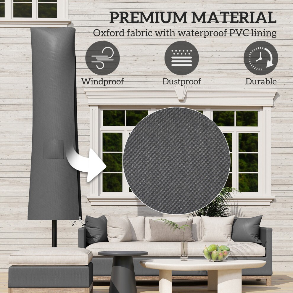 Outsunny Grey Large Parasol Cover - image 3