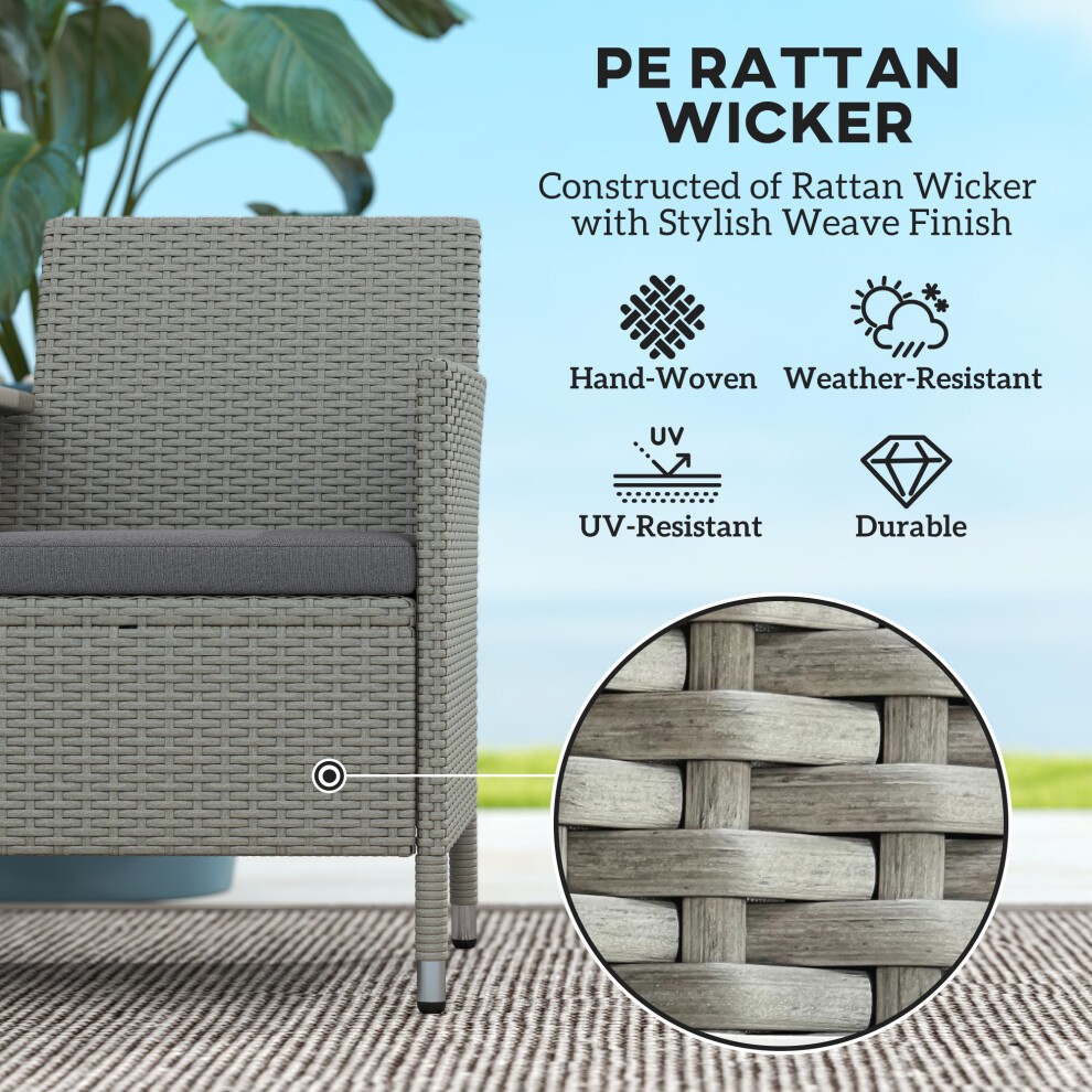 Outsunny Grey Rattan Patio Loveseat - image 3