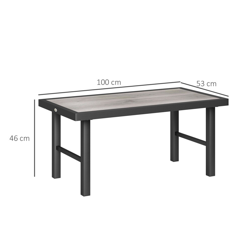 Outsunny Grey Wood Effect Garden Coffee Table - image 2