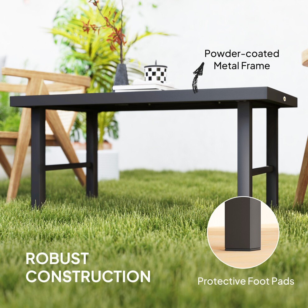 Outsunny Grey Wood Effect Garden Coffee Table - image 4