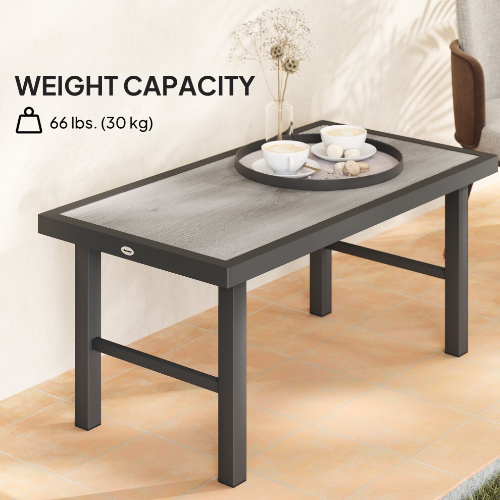 Outsunny Grey Wood Effect Garden Coffee Table - image 5