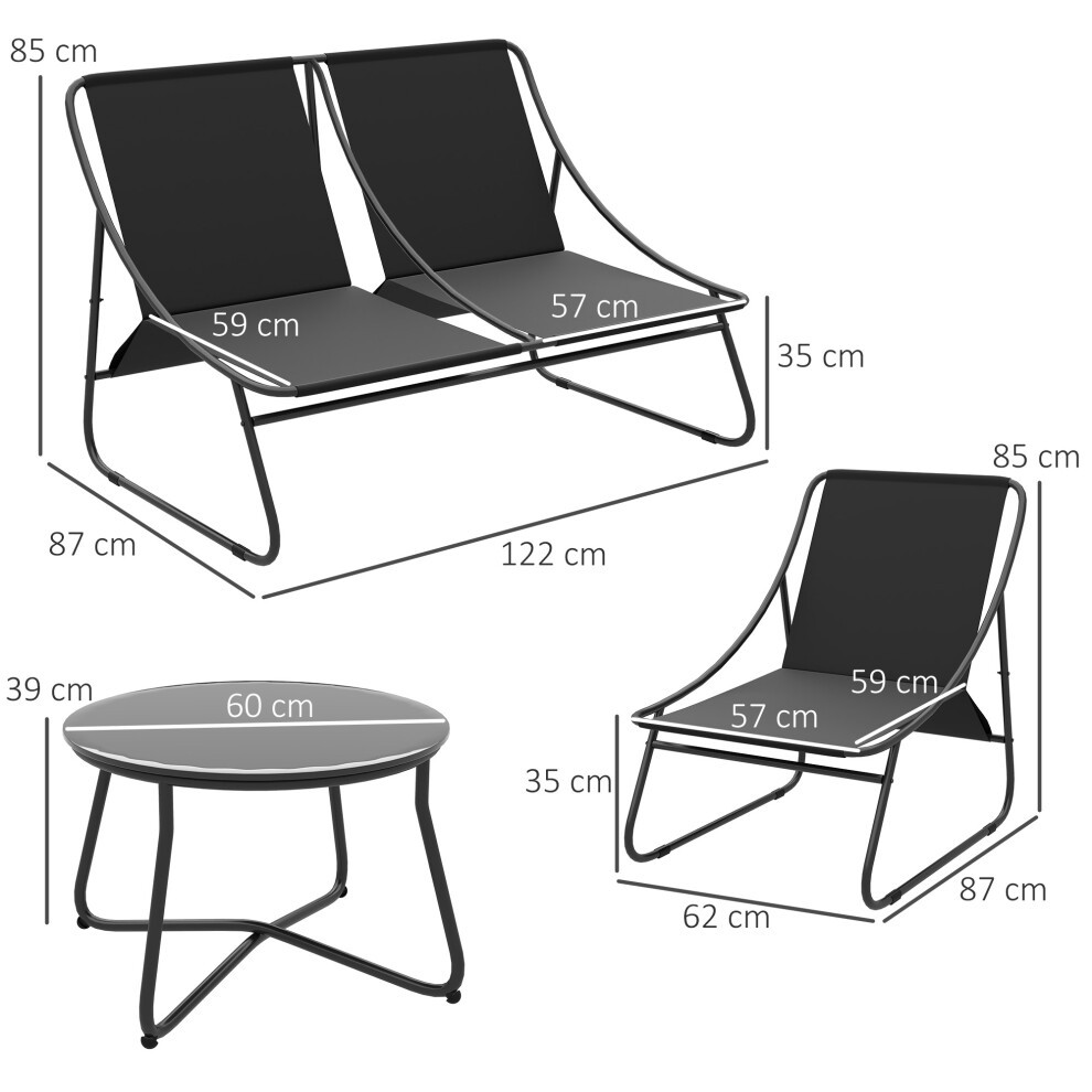 Outsunny Light Grey 4 Seater Garden Sofa Set - image 2