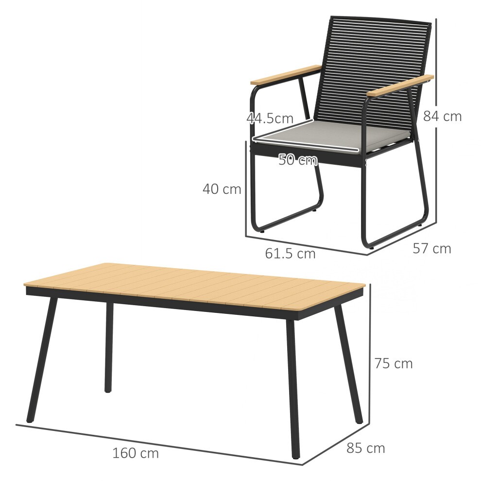 Outsunny Natural 6 Seater Rattan Garden Dining Set - image 2
