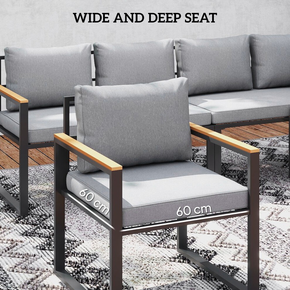 Outsunny Natural 9 Seater Garden Corner Sofa Set - image 3
