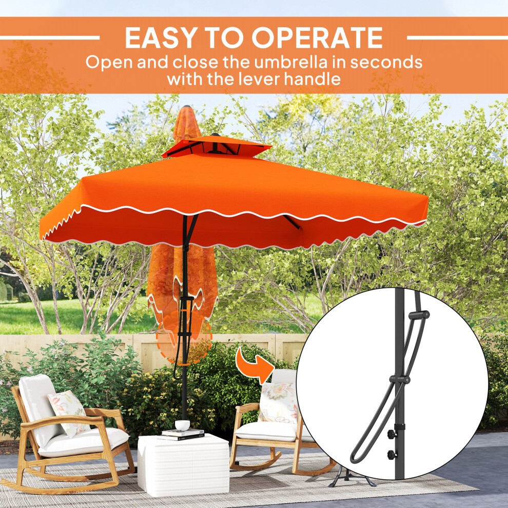 Outsunny Orange Cantilever Garden Parasol with Cross Base 2.5m - image 3