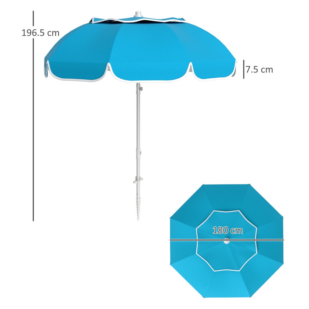 Outsunny Tilting Portable Blue Parasol 1.8m - image 2