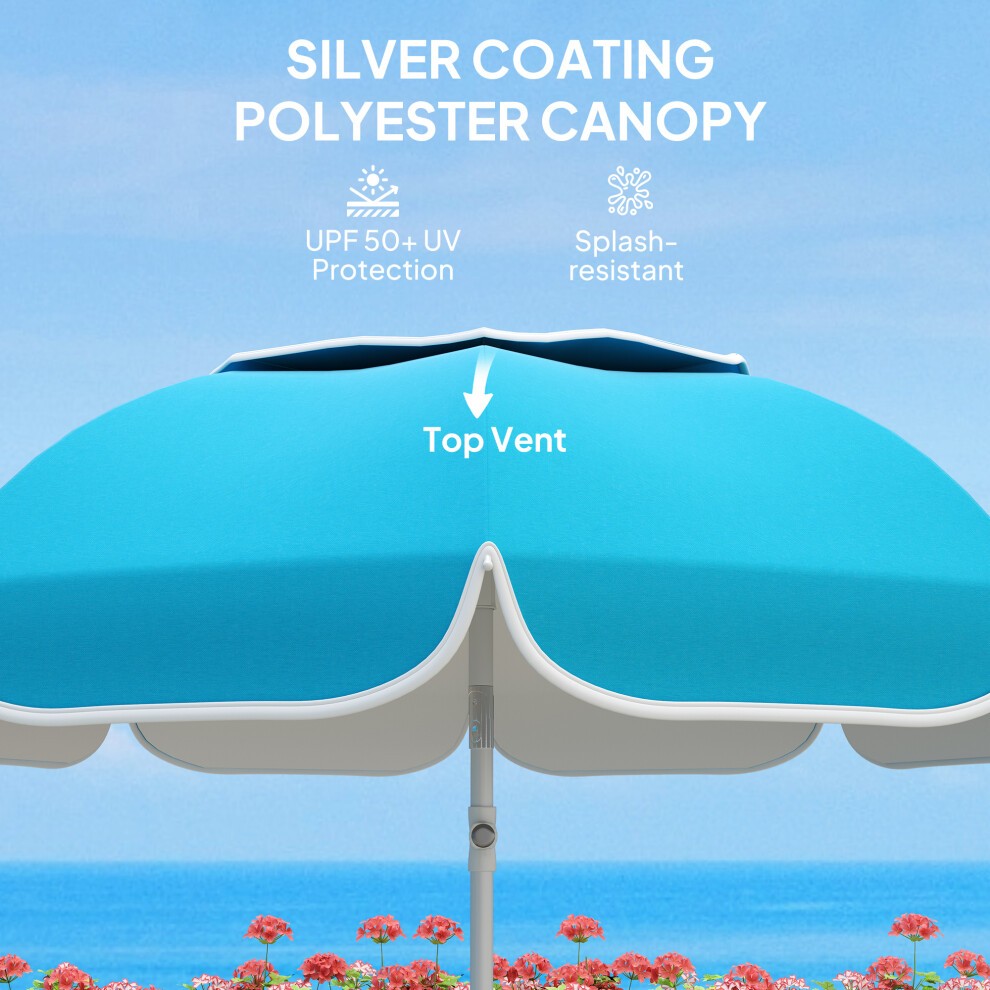 Outsunny Tilting Portable Blue Parasol 1.8m - image 3
