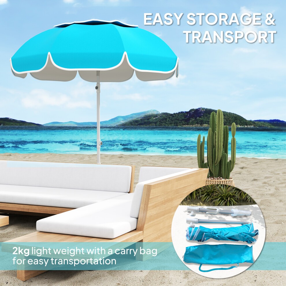 Outsunny Tilting Portable Blue Parasol 1.8m - image 4