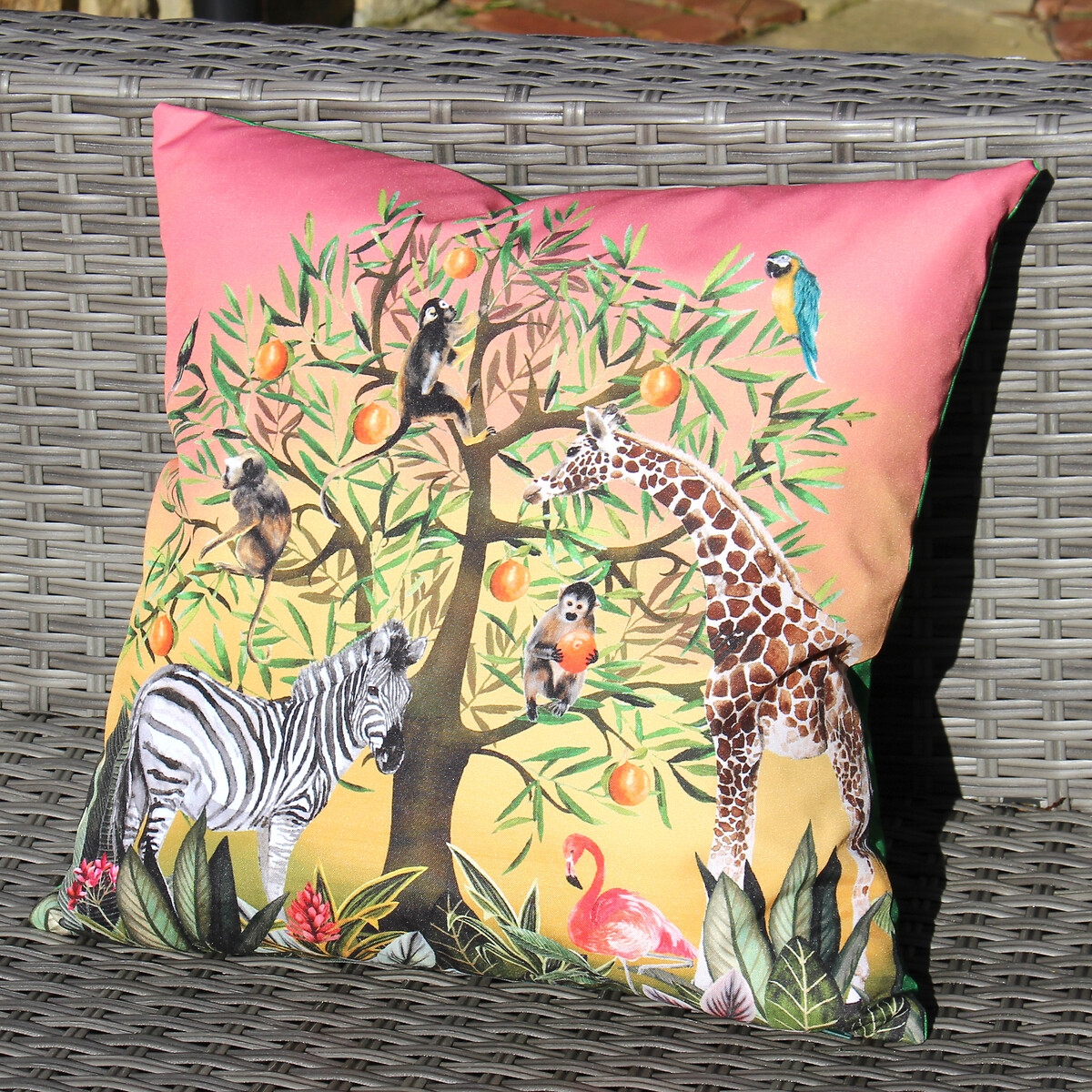 Paoletti Tree of Life Multicolour Animal UV and Water Resistant Outdoor Cushion - image 4