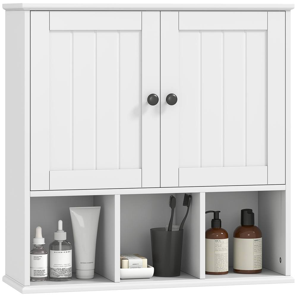Portland 2 Door 3 Shelf White Wall-Mounted Bathroom Storage Cabinet - image 2