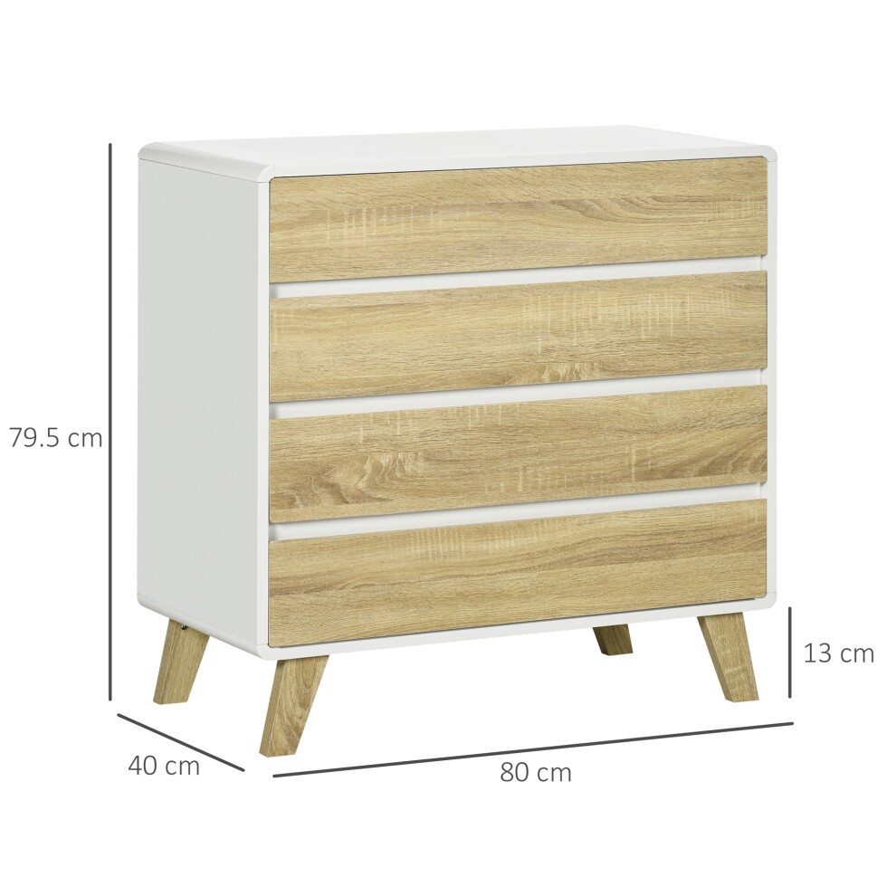 Portland 4 Drawer Oak and White Chest of Drawers - image 2
