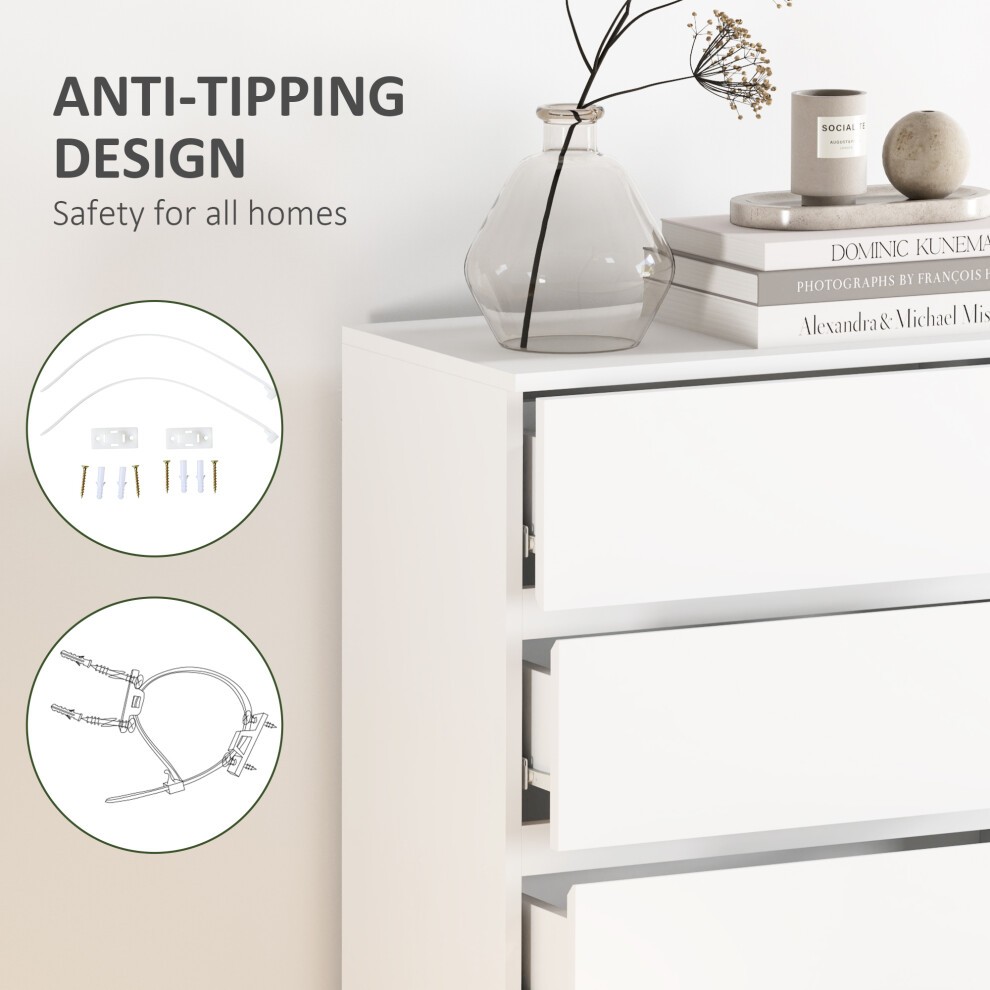 Portland 5 Drawer White Chest of Drawers - image 4