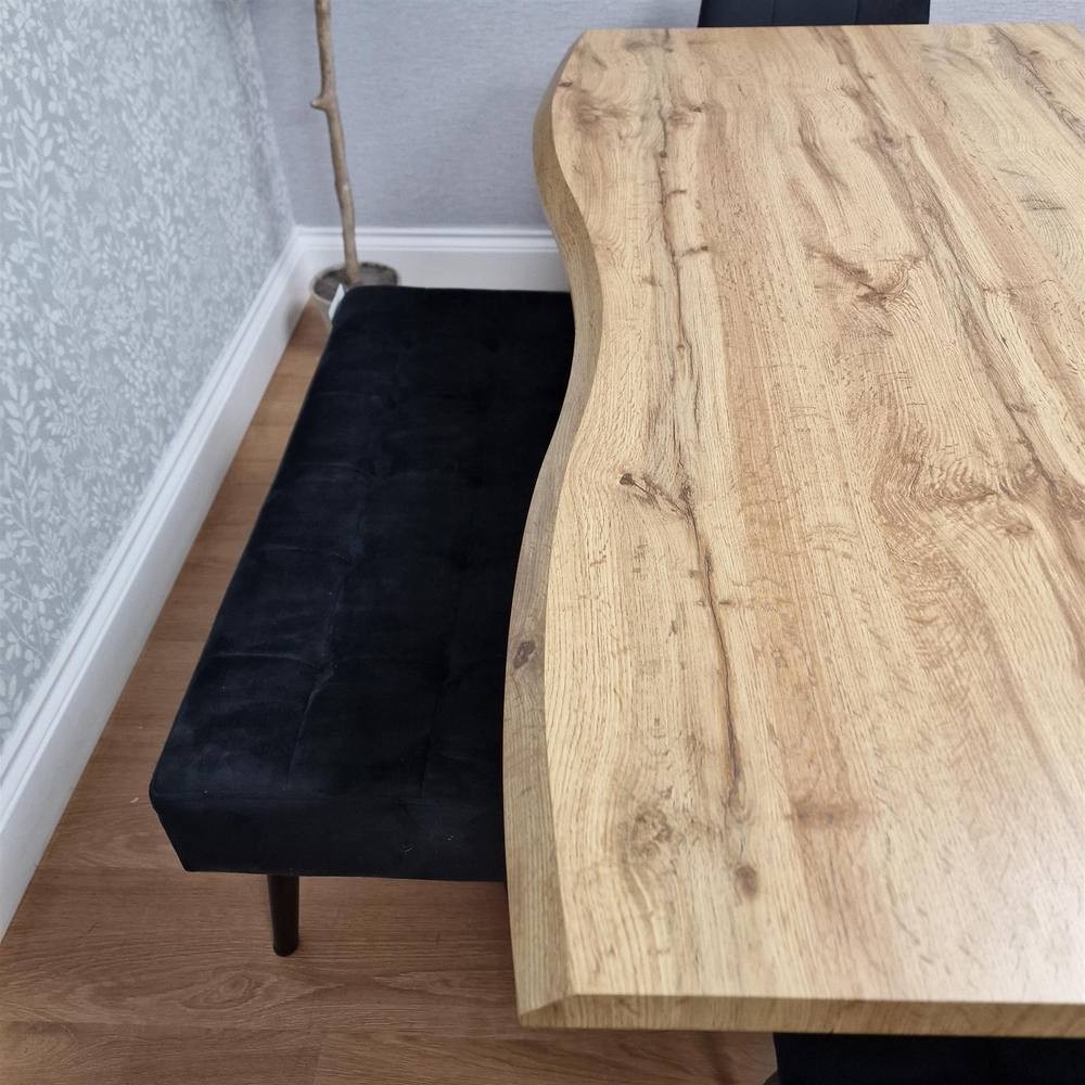Portland Black 4 Seater Brown Rectangular Dining Set - image 5