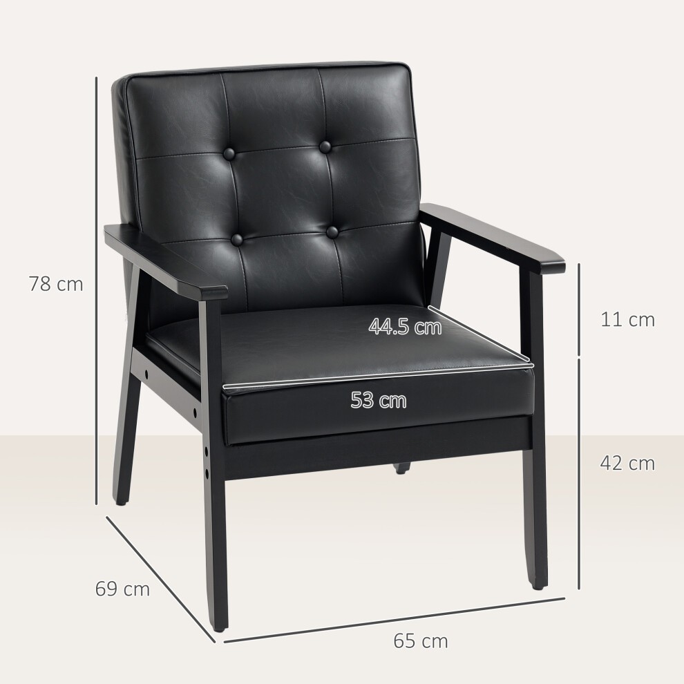 Portland Black Accent Chair with Armrest - image 2