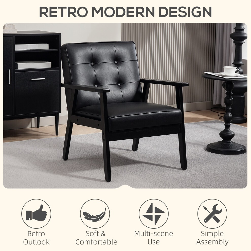 Portland Black Accent Chair with Armrest - image 3