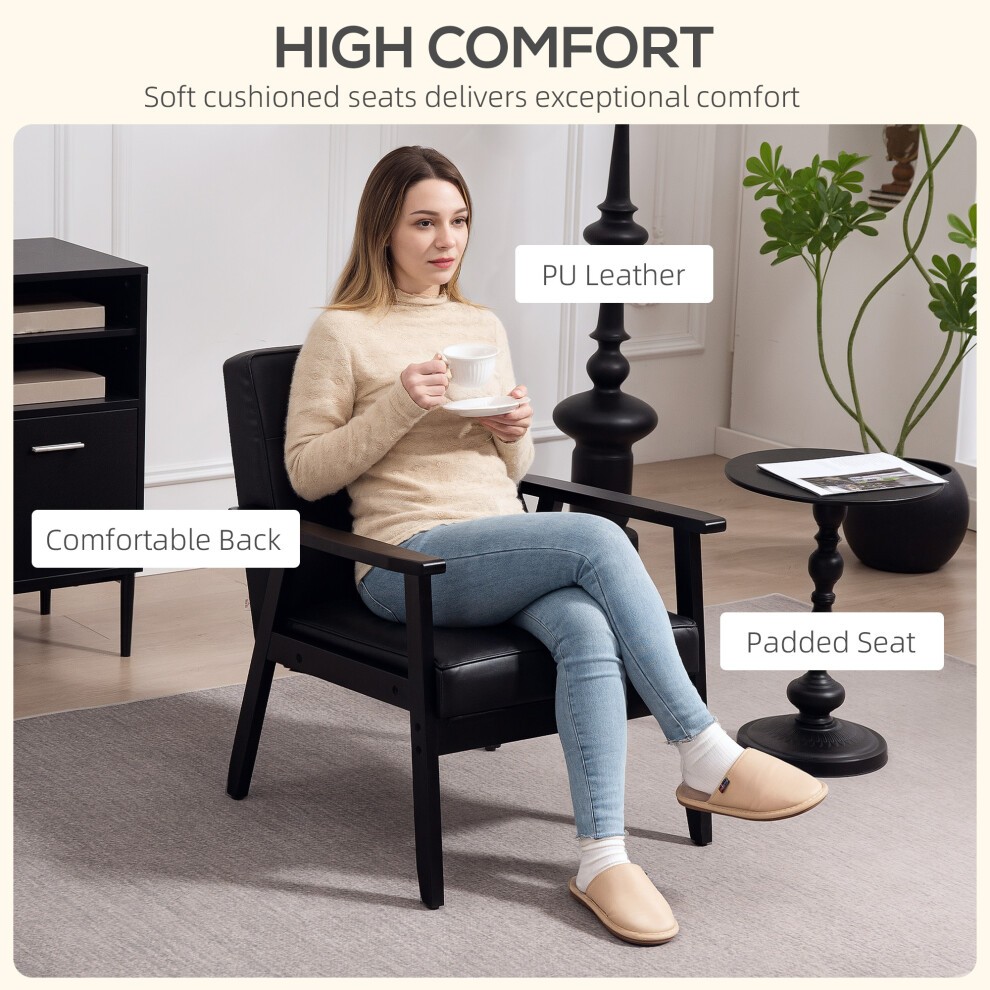 Portland Black Accent Chair with Armrest - image 4