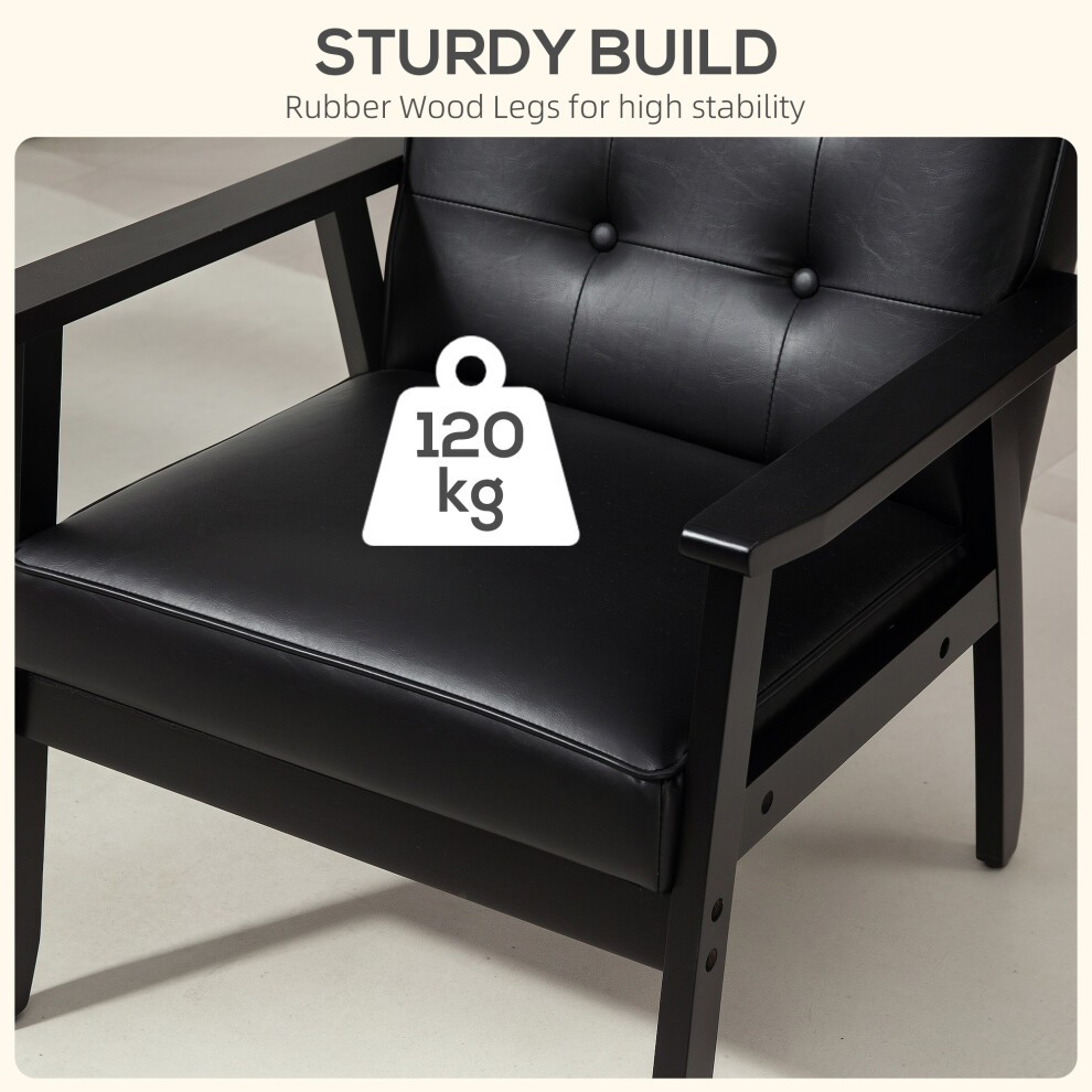 Portland Black Accent Chair with Armrest - image 5