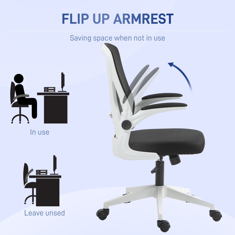 Portland Black and White Swivel Wheel Mesh Office Chair - image 5