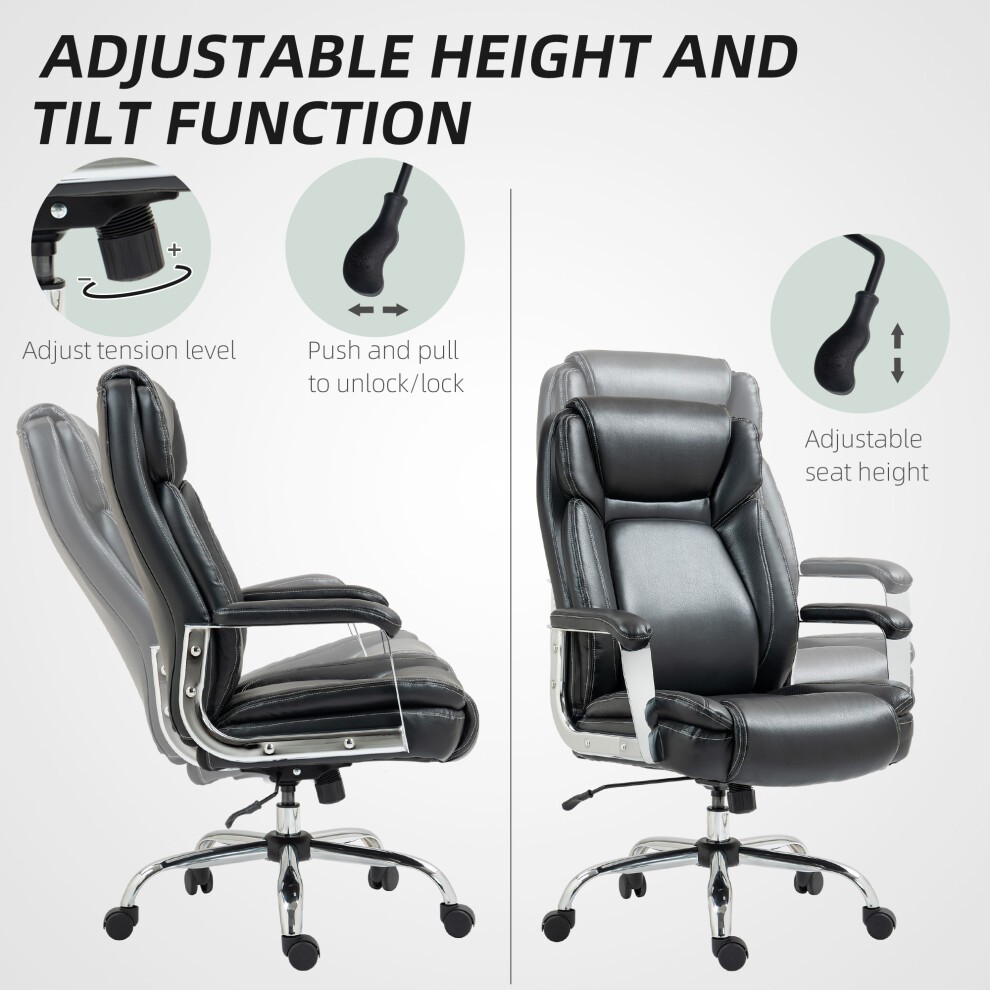Portland Black Faux Leather Adjustable Height Office Chair - image 4