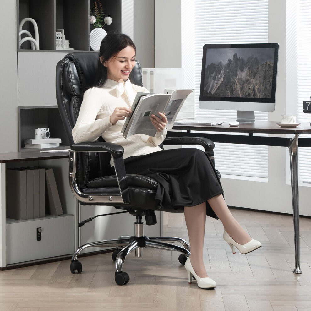 Portland Black Faux Leather Adjustable Height Office Chair - image 5
