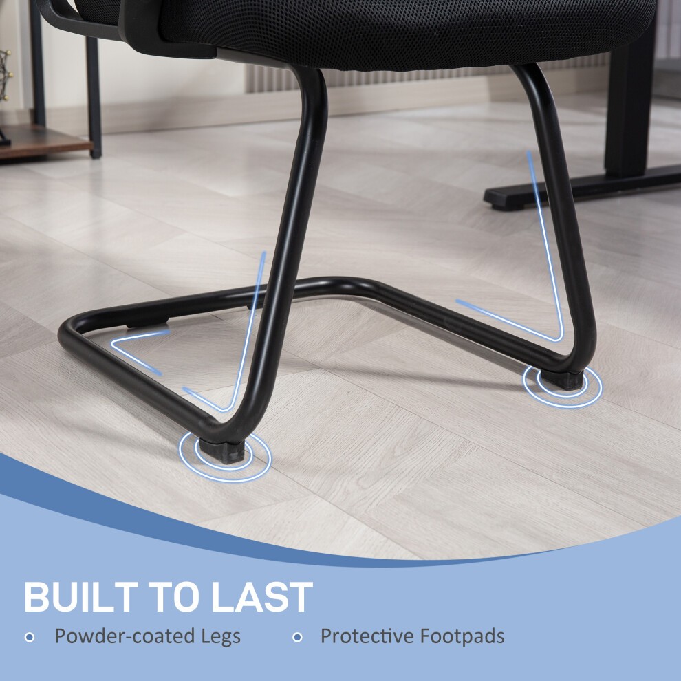 Portland Black Mesh Office Chair with Sled Base - image 5