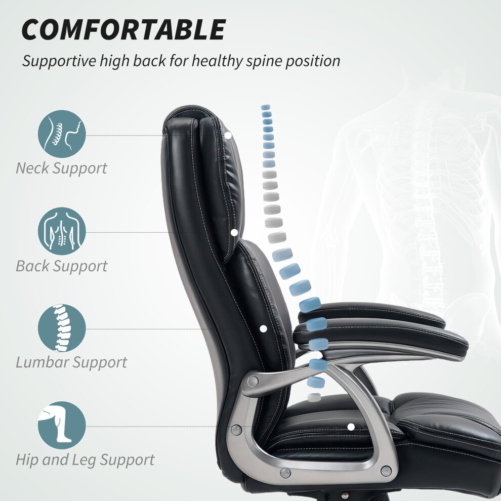 Portland Black PU Leather Tilting Executive Office Chair - image 2