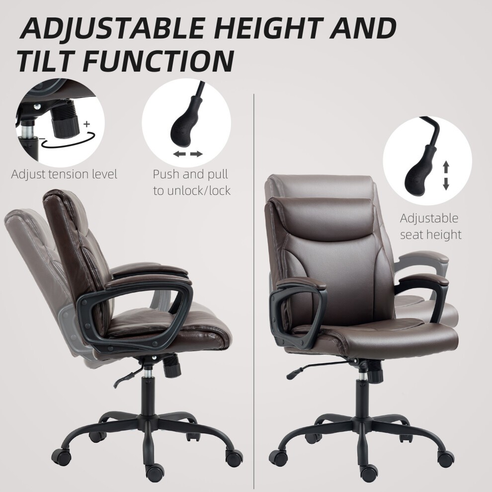 Portland Brown Faux Leather Office Chair with Tilt Function - image 3