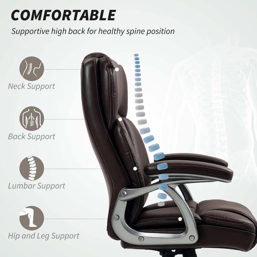 Portland Brown PU Leather Tilting Executive Office Chair - image 2