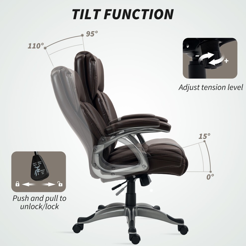 Portland Brown PU Leather Tilting Executive Office Chair - image 4