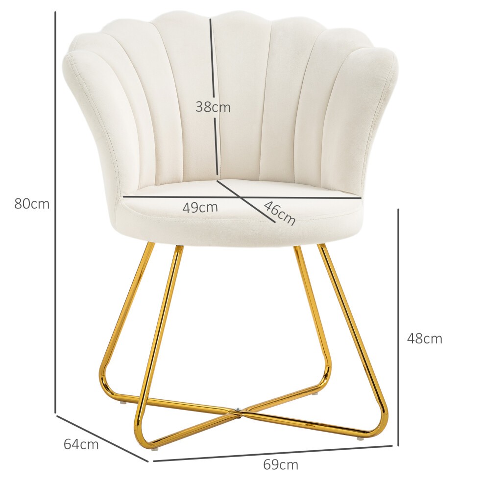 Portland Cream Velvet Accent Chair with Lotus Backrest - image 2