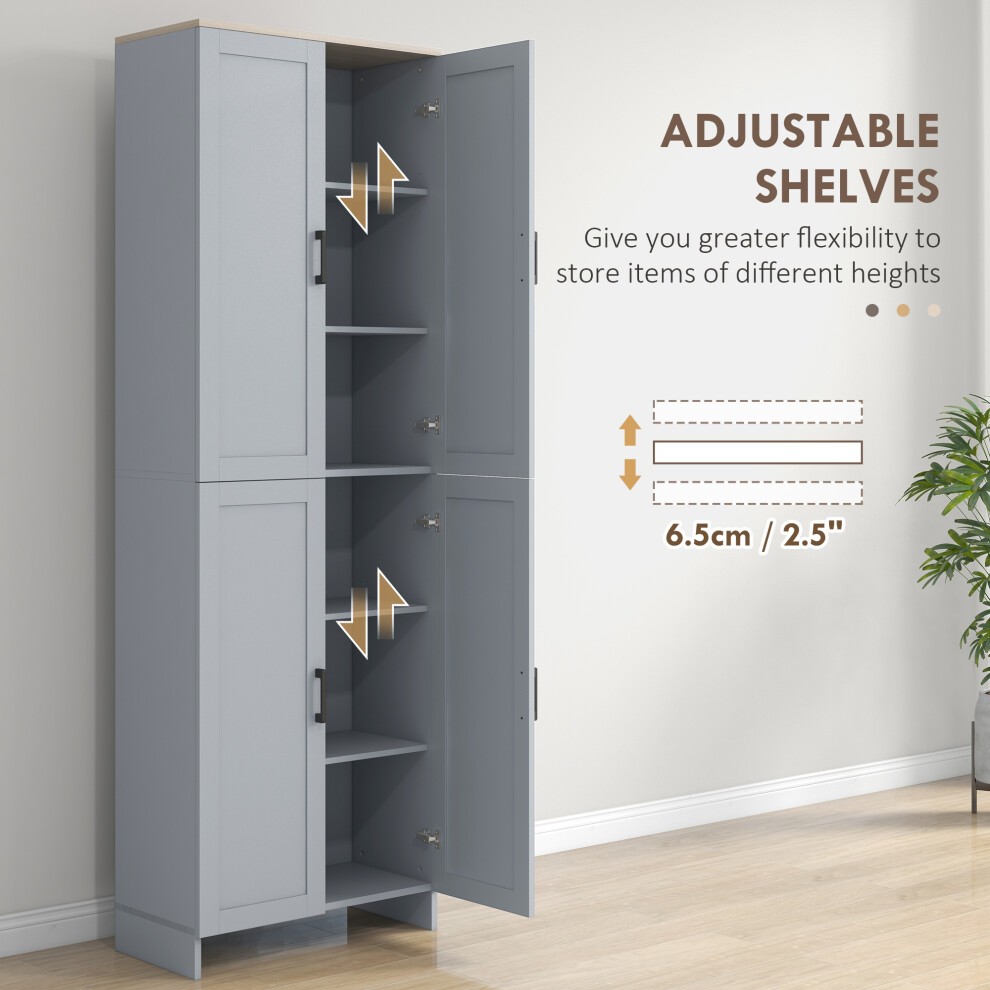 Portland Grey 4 Door Freestanding Kitchen Storage Cabinet - image 3