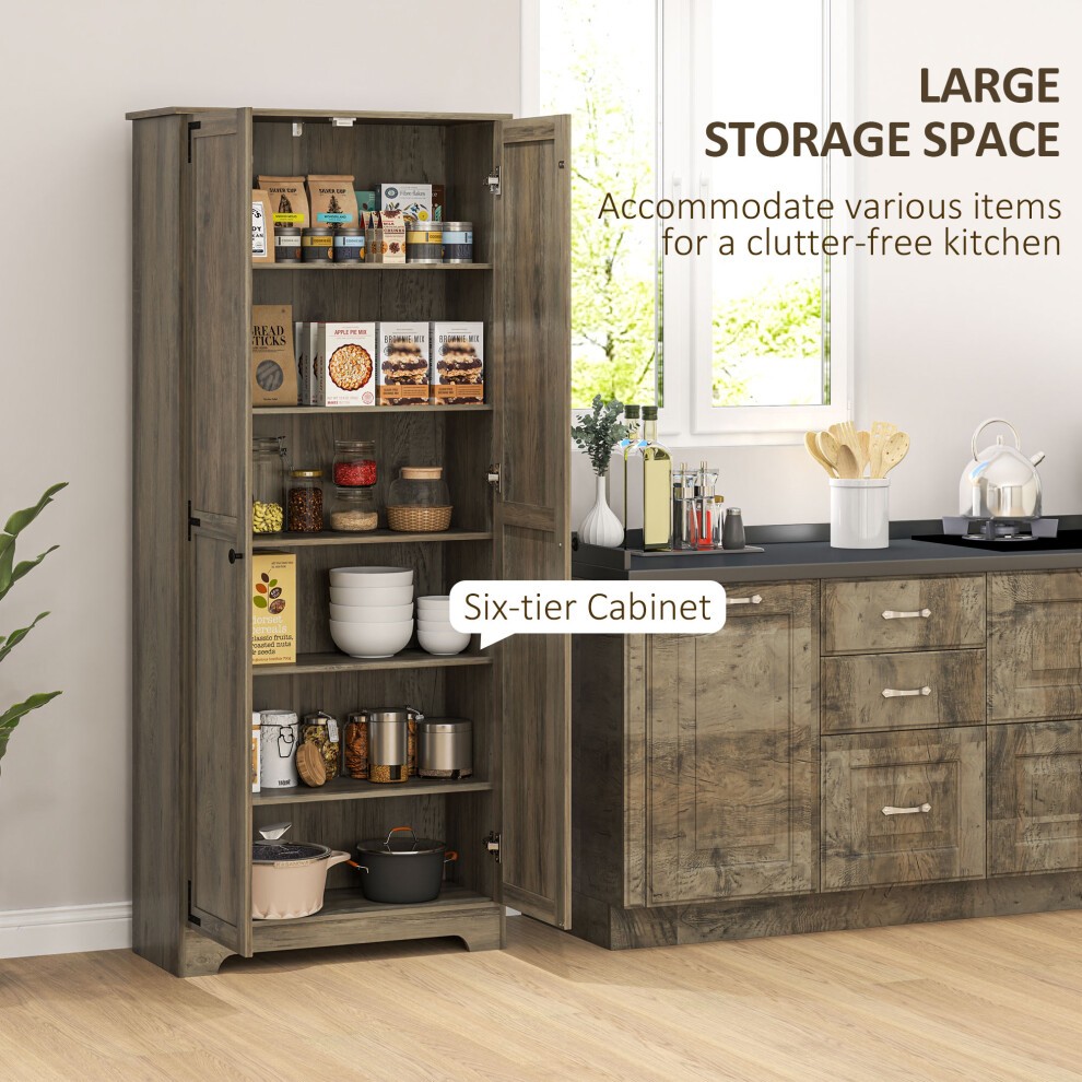 Portland Grey Wood Effect 2 Door Farmhouse Freestanding Kitchen Storage Cabinet - image 4