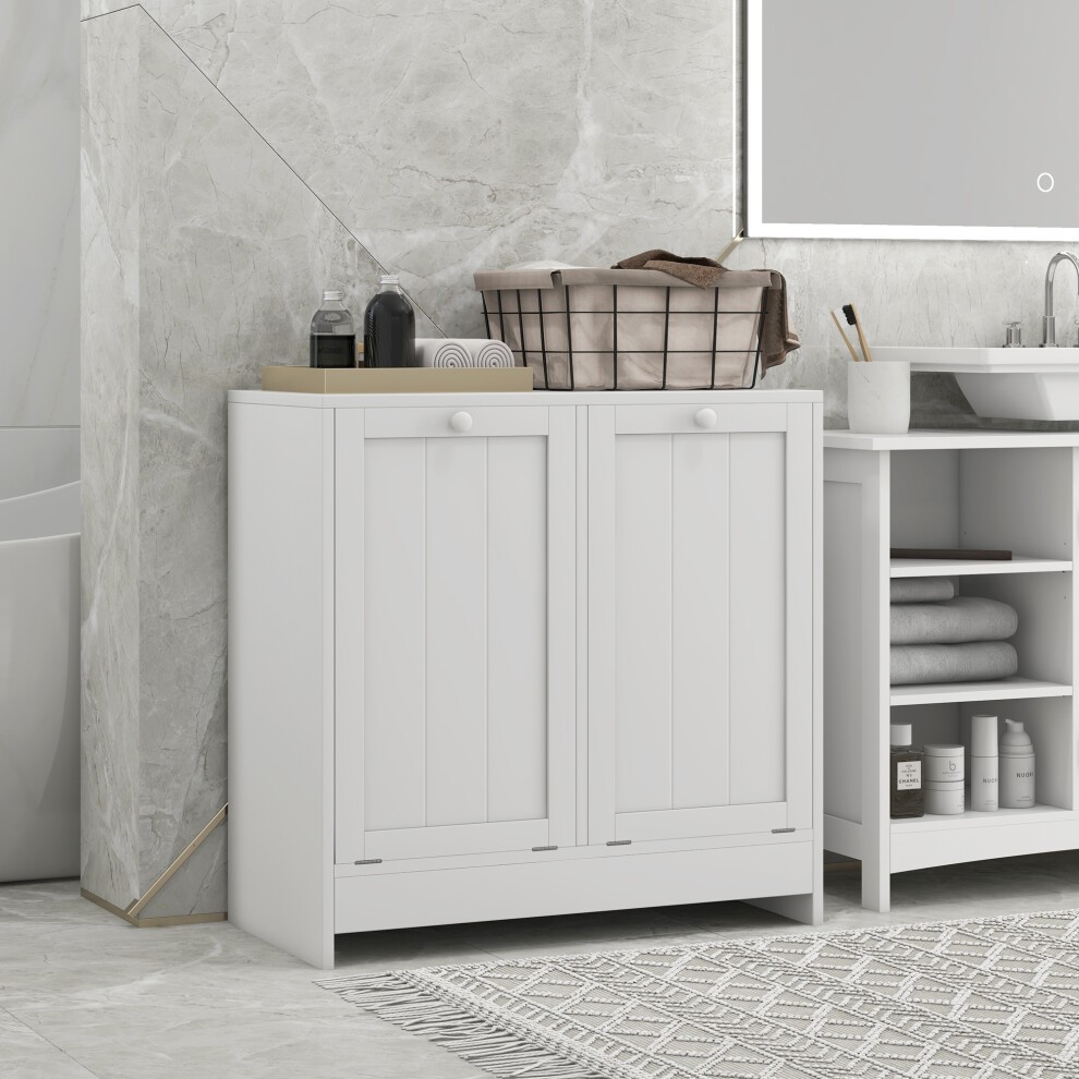 Portland Kleankin 2 Door White Tilt Out Laundry Storage Cabinet - image 2