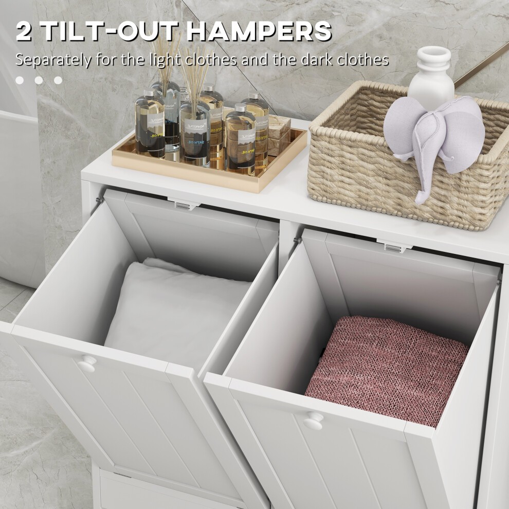 Portland Kleankin 2 Door White Tilt Out Laundry Storage Cabinet - image 3