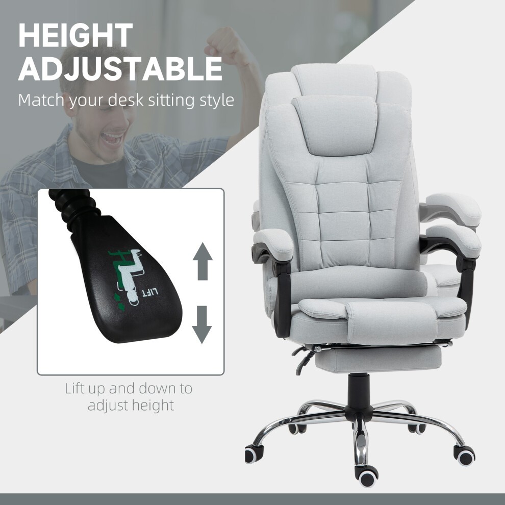 Portland Light Grey Executive Office Chair Swivel Chair with Footrest - image 2