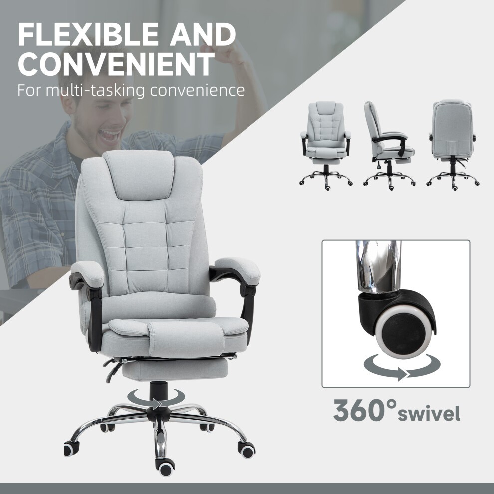 Portland Light Grey Executive Office Chair Swivel Chair with Footrest - image 4