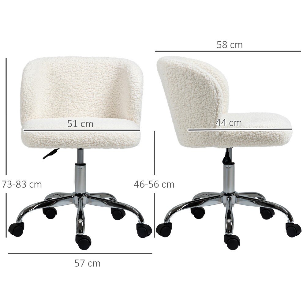 Portland White Swivel Office Chair with Adjustable Height and Wheels - image 2