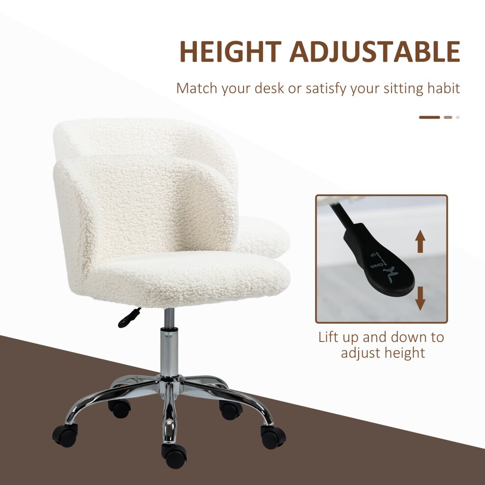 Portland White Swivel Office Chair with Adjustable Height and Wheels - image 3