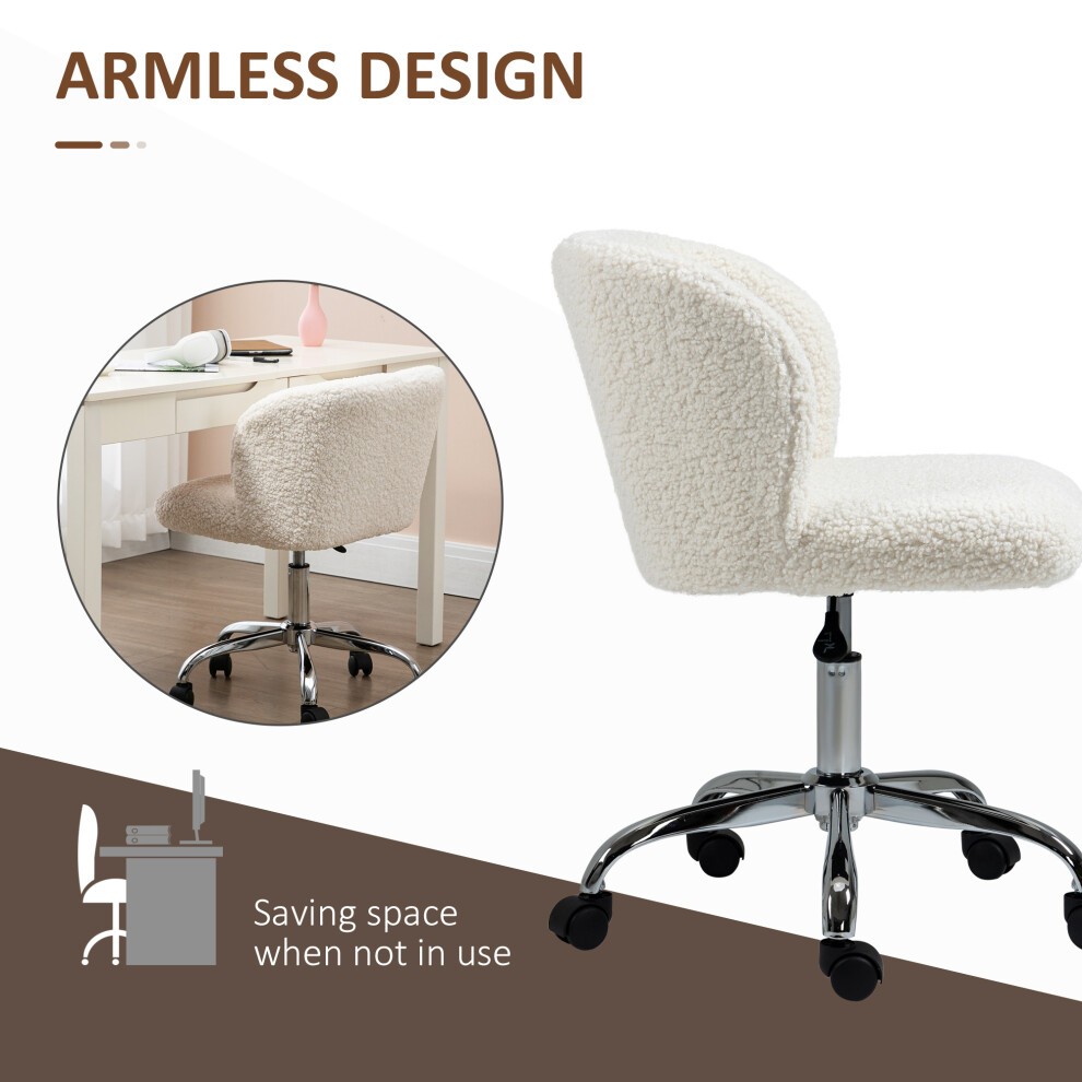 Portland White Swivel Office Chair with Adjustable Height and Wheels - image 4