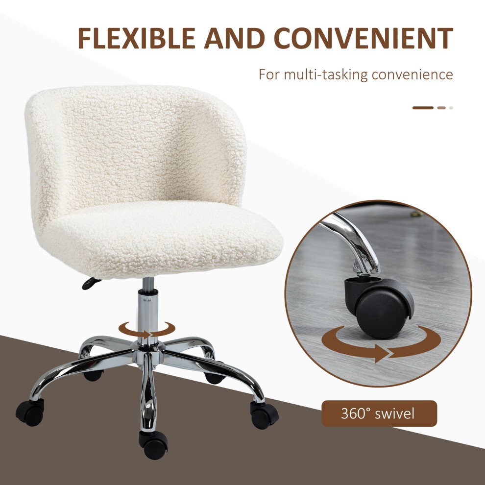 Portland White Swivel Office Chair with Adjustable Height and Wheels - image 5
