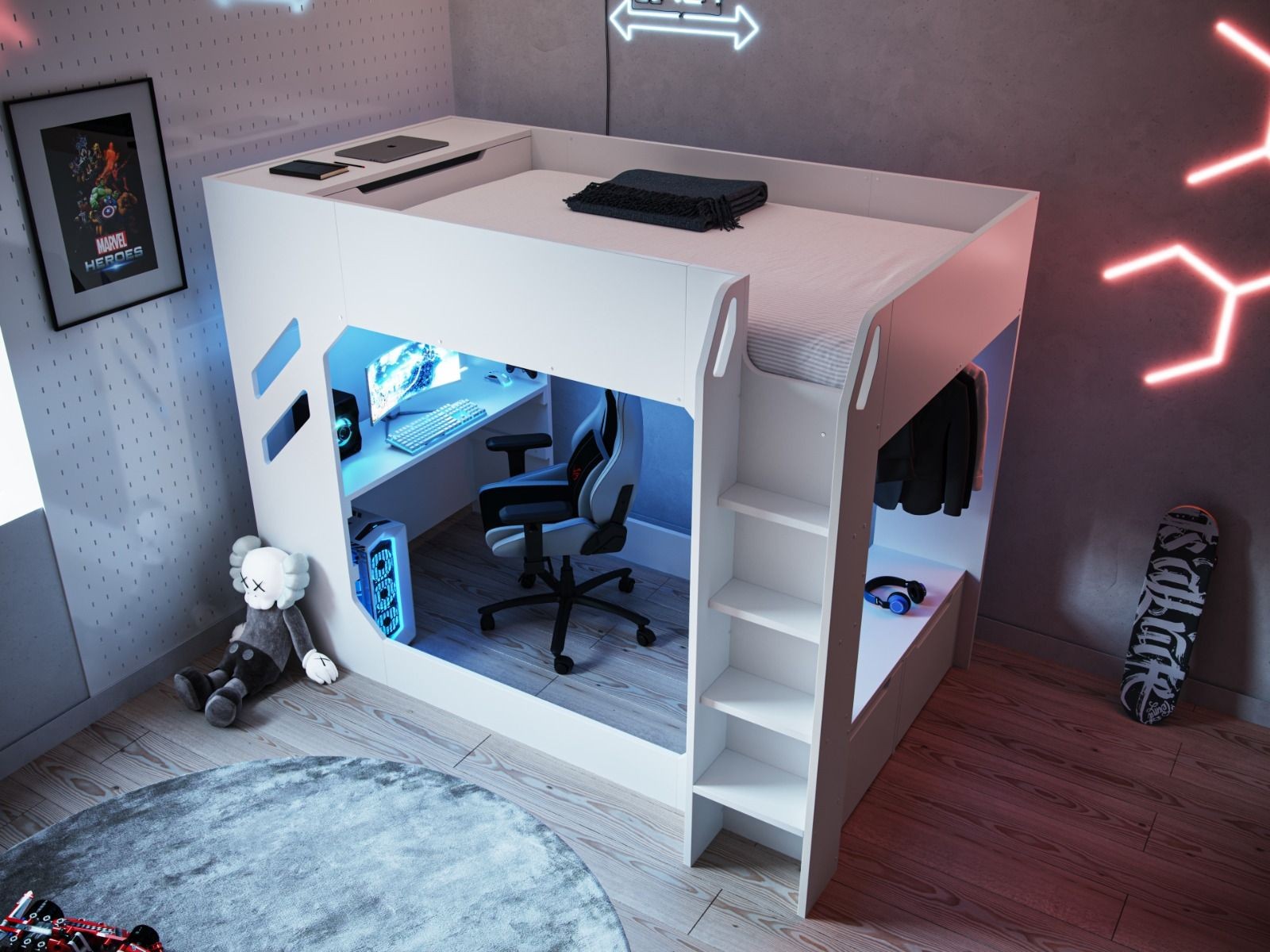 Recoil Shuttle White Small Double High Sleeper - image 3