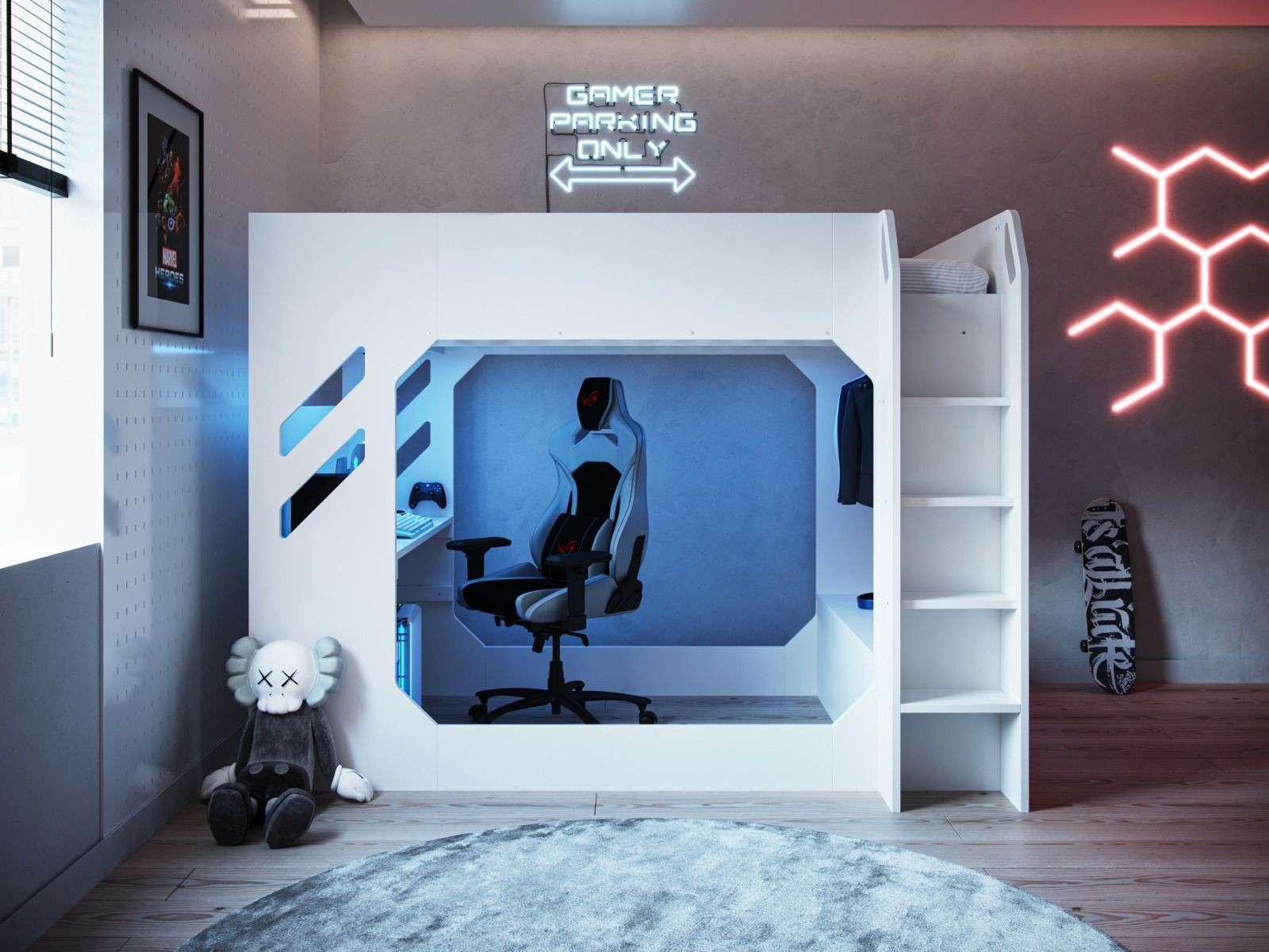 Recoil Shuttle White Small Double High Sleeper - image 4