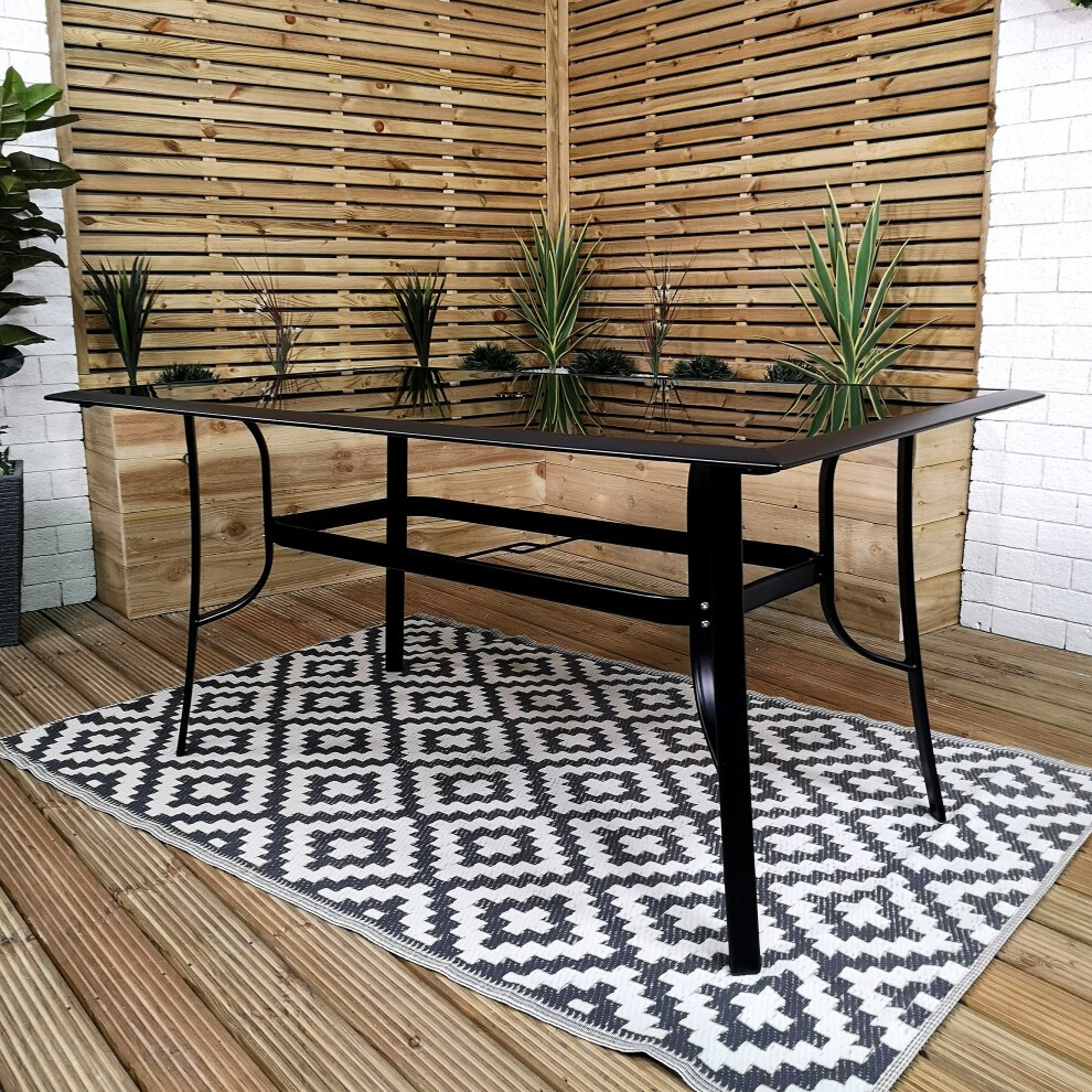 Samuel Alexander 6 Seater Black Outdoor Dining Table Set with Benches - image 4