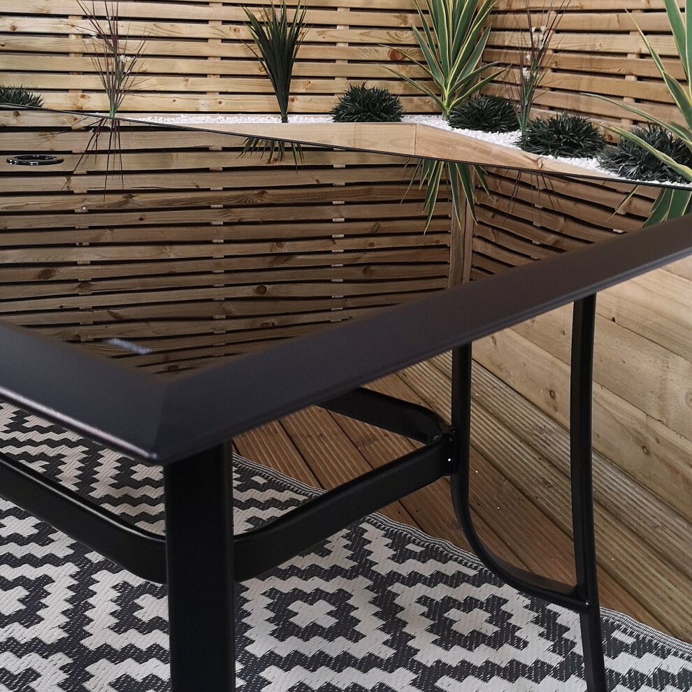 Samuel Alexander 6 Seater Black Outdoor Dining Table Set with Benches - image 5