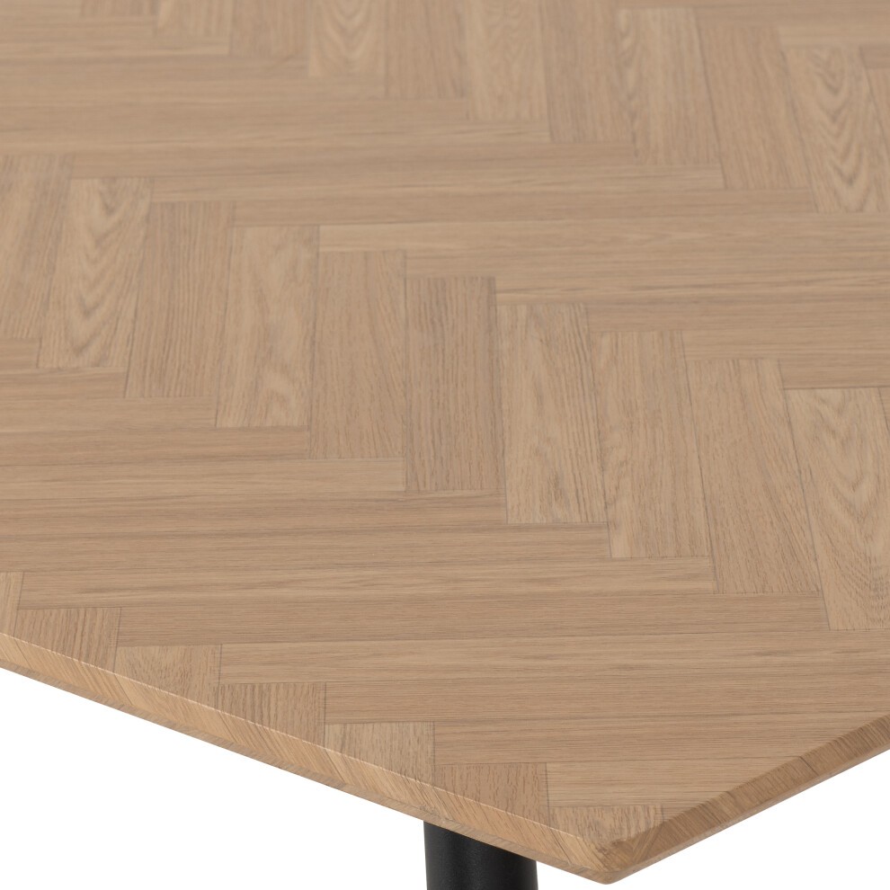 Seconique Hamilton Athens Oak Effect PU 4 Seater Dining Table Set Brown - image 4
